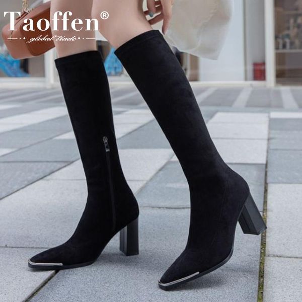 taoffen women knee boots fashion square toe thick high heel shoes woman zipper warm long boots office lady footwear size 34-39, Black
taoffen women knee boots fashion square toe thick high heel shoes woman zipper warm long boots office lady footwear size 34-39, Black