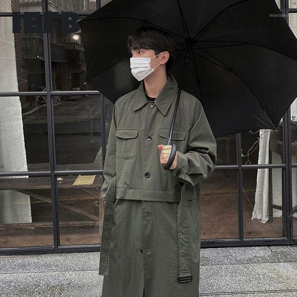 iefb /men's wear korean mid-length trench coat detachable autumn lapel casual loose big size single breasted windbreaker 9y40781, Tan;black
iefb /men's wear korean mid-length trench coat detachable autumn lapel casual loose big size single breasted windbreaker 9y40781, Tan;black