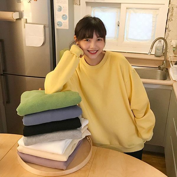 8 colors autumn 2020 preppy style women sweatshirts solid color basic long sleeve thick sweatshirt womens pullovers f3841, Black
8 colors autumn 2020 preppy style women sweatshirts solid color basic long sleeve thick sweatshirt womens pullovers f3841, Black