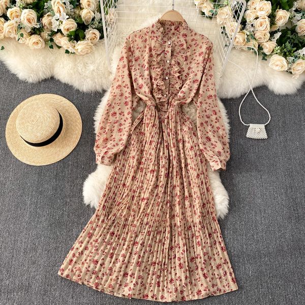 2021 new singiny feminine floral sweet collar ruffled button to line dressed bohemian autumn impression dress i395, Black;gray
2021 new singiny feminine floral sweet collar ruffled button to line dressed bohemian autumn impression dress i395, Black;gray