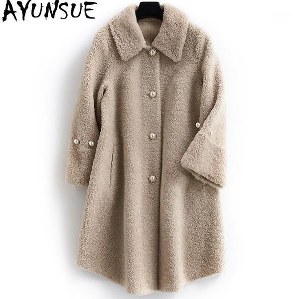 women's fur & faux ayunsue women sheep shearing coats 2021 korean style real wool coat female long thick warm autumn winter jacket 2811, Black
women's fur & faux ayunsue women sheep shearing coats 2021 korean style real wool coat female long thick warm autumn winter jacket 2811, Black