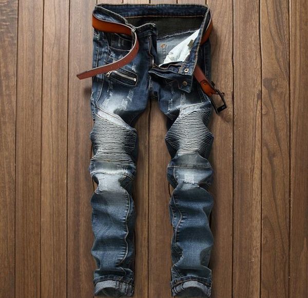 men's jeans european american style slim denim trousers straight mens blue patchwork designer zipper pants
men's jeans european american style slim denim trousers straight mens blue patchwork designer zipper pants