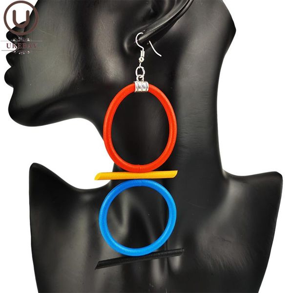 ukebay new multicolor big earrings for women ethnic drop earrings designer handmade jewelry rubber jewelry 5 colors earring gift, Silver 
ukebay new multicolor big earrings for women ethnic drop earrings designer handmade jewelry rubber jewelry 5 colors earring gift, Silver