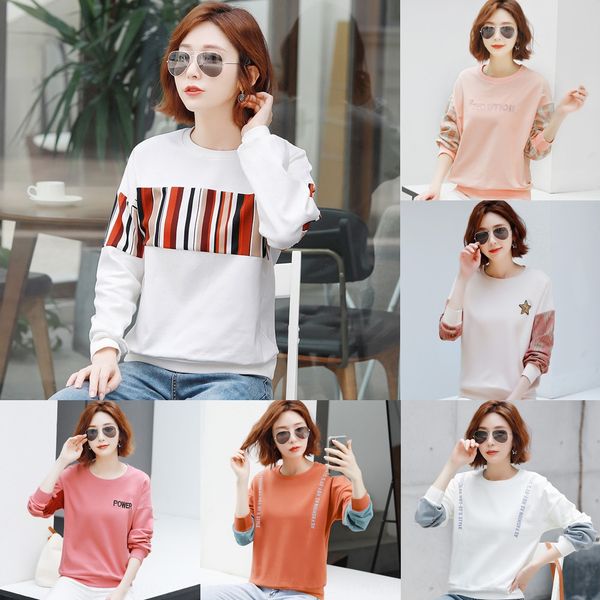 new autumn 2020 korean loose fashion splicing t-shirt pullover long sleeve t-shirt women's crew neck pullover sweater sumpe, Black
new autumn 2020 korean loose fashion splicing t-shirt pullover long sleeve t-shirt women's crew neck pullover sweater sumpe, Black
