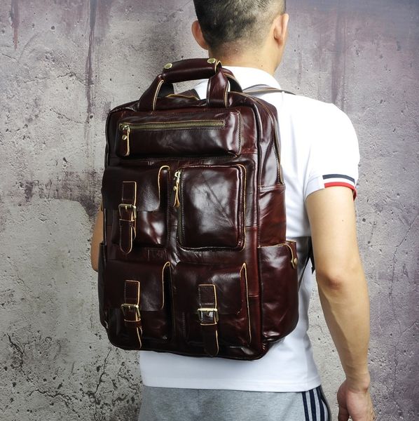 genuine leather heavy duty design men travel casual backpack daypack fashion knapsack college school book lapbag male 1170-c c0122
genuine leather heavy duty design men travel casual backpack daypack fashion knapsack college school book lapbag male 1170-c c0122