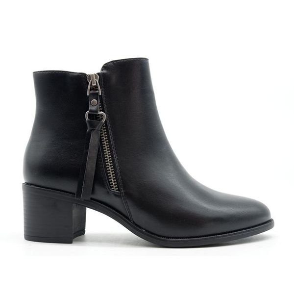 new arrived comfortable ankle basic footwear women's shoes with hoof heels with side zipper fashionable middle heel classic, Black
new arrived comfortable ankle basic footwear women's shoes with hoof heels with side zipper fashionable middle heel classic, Black