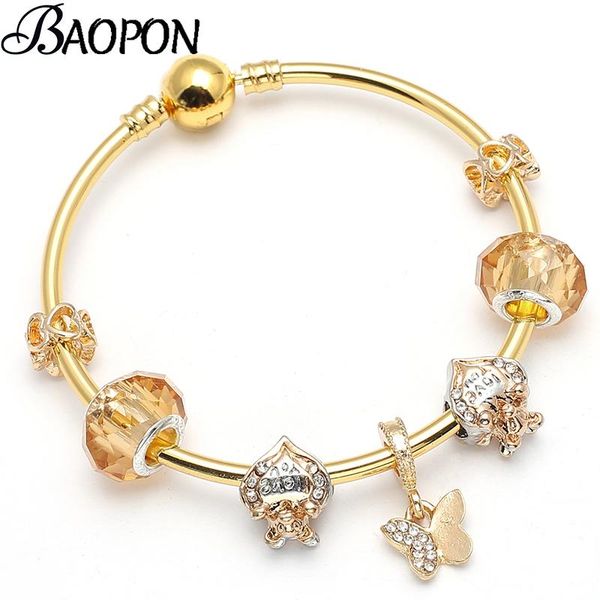 baopon gold color heart beads charm bracelets with butterfly pendant fits brand bracelets & bangles for women jewelry, Golden;silver
baopon gold color heart beads charm bracelets with butterfly pendant fits brand bracelets & bangles for women jewelry, Golden;silver