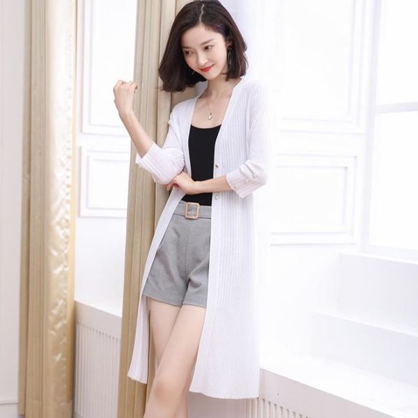 2021 new middle long female style split ultra thin silk ice cardigan oxvy, White;black
2021 new middle long female style split ultra thin silk ice cardigan oxvy, White;black