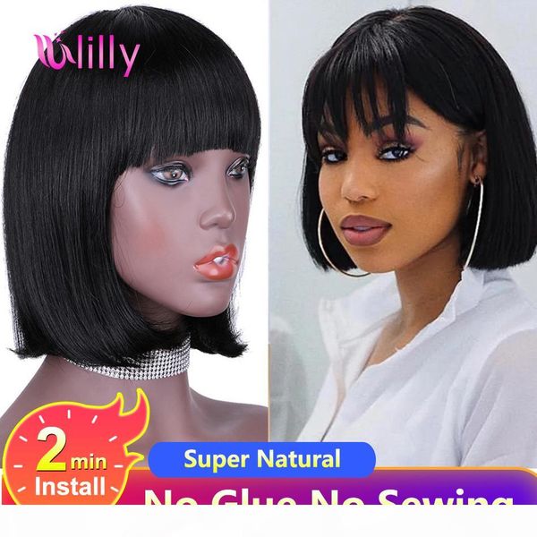 short bob straight full machine made bob with bang brazilian human hair for women remy hair human wigs, Black;brown
short bob straight full machine made bob with bang brazilian human hair for women remy hair human wigs, Black;brown