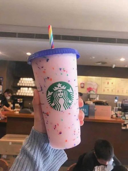 24oz/710ml starbucks rainbow plastic tumbler reusable clear drinking flat bottom cup pillar shape lid straw mug bardian tumblerslsf1lsf1
24oz/710ml starbucks rainbow plastic tumbler reusable clear drinking flat bottom cup pillar shape lid straw mug bardian tumblerslsf1lsf1