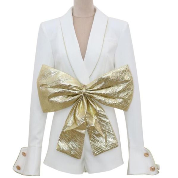 women's suits & blazers autumn fashion women blazer jumpsuit lapel long-sleeved big bow belt one piece playsuit, White;black
women's suits & blazers autumn fashion women blazer jumpsuit lapel long-sleeved big bow belt one piece playsuit, White;black