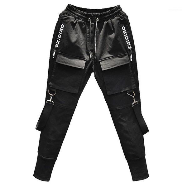 2020 fashion men's personality casual breathable harem cropped pants with ribbon for spring man streetwear trousers1, Black
2020 fashion men's personality casual breathable harem cropped pants with ribbon for spring man streetwear trousers1, Black