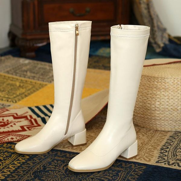 boots 2021 arrival knee high thick heels square toe ladies shoes winter fashion black white beige women
boots 2021 arrival knee high thick heels square toe ladies shoes winter fashion black white beige women