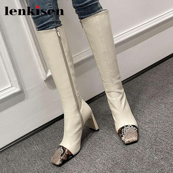 lenkisen 2020 new patchwork genuine leather square toe high heel winter shoes beauty lady daily wear fashion knee-high boots l56, Black
lenkisen 2020 new patchwork genuine leather square toe high heel winter shoes beauty lady daily wear fashion knee-high boots l56, Black