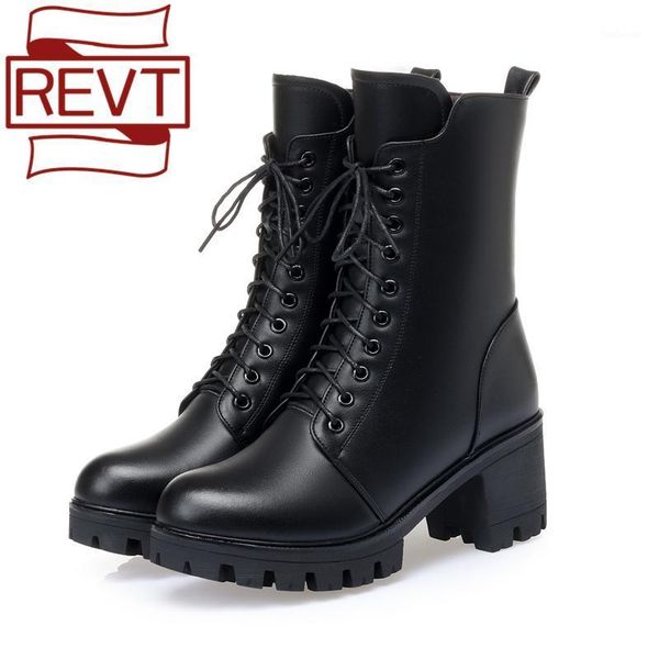 boots revt winter leather women's short mid-heel wool lace-up female thick heel plus velvet girls leather1, Black
boots revt winter leather women's short mid-heel wool lace-up female thick heel plus velvet girls leather1, Black
