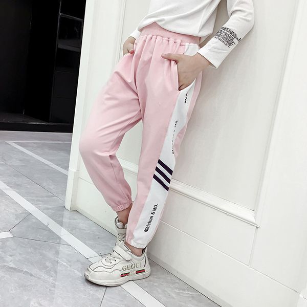 kids girls sweatpants spring autumn causal loose harem trousers pink side stripe baggy joggers pant children school sport pants y200704, Blue
kids girls sweatpants spring autumn causal loose harem trousers pink side stripe baggy joggers pant children school sport pants y200704, Blue