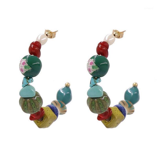 hoop & huggie 2021 ethnic boho beach bead earring personality elegant statement shell polymer clay for women gift1, Golden;silver
hoop & huggie 2021 ethnic boho beach bead earring personality elegant statement shell polymer clay for women gift1, Golden;silver
