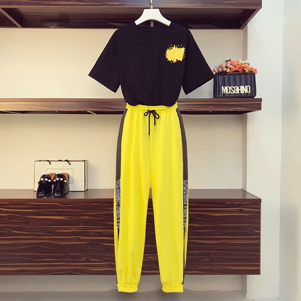 women's wear 2020 summer sports suit 2 piece set oversized fashion and pants tracksuit for women suit plus size new style lj201012, Gray
women's wear 2020 summer sports suit 2 piece set oversized fashion and pants tracksuit for women suit plus size new style lj201012, Gray