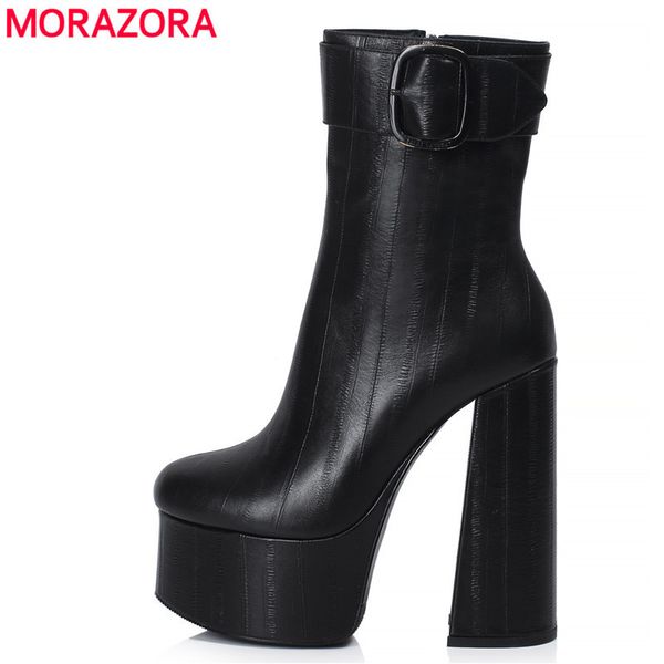 morazora 2020 ankle fashion extreme high heels platform ladies shoes genuine leather black buckle women boots 1026
morazora 2020 ankle fashion extreme high heels platform ladies shoes genuine leather black buckle women boots 1026