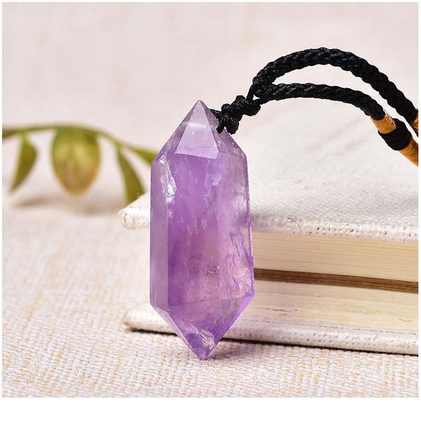 natural crystal pendant jewelry amethyst stone point healing purple souvenir for men women jewelry gift fashion simpl qylnqs, Black
natural crystal pendant jewelry amethyst stone point healing purple souvenir for men women jewelry gift fashion simpl qylnqs, Black