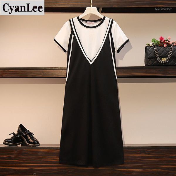 two piece dress cyanlee plus size 2021 summer 2 set women cotton white pullover t shirt v-neck camis black ropa mujer sets1
two piece dress cyanlee plus size 2021 summer 2 set women cotton white pullover t shirt v-neck camis black ropa mujer sets1