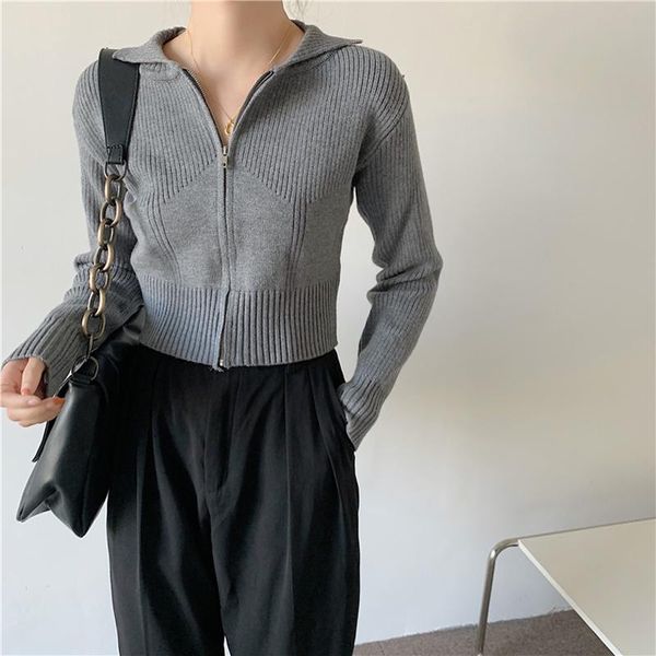 2021 new women sweaters coat knitted female solid slim elegant short office lady casual all match, White;black
2021 new women sweaters coat knitted female solid slim elegant short office lady casual all match, White;black