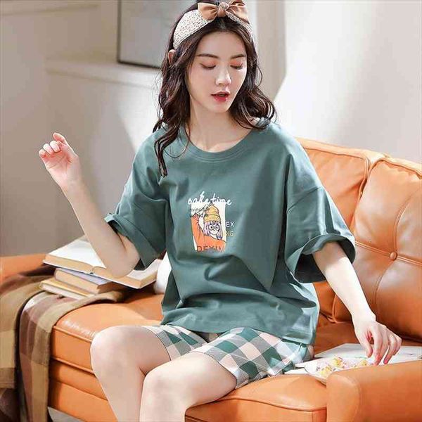 bzel summer pajama set womens cotton nighty plaid shorts sleepwear girls casual pijamas loose home wear comfortable pyjamas, Black;red
bzel summer pajama set womens cotton nighty plaid shorts sleepwear girls casual pijamas loose home wear comfortable pyjamas, Black;red