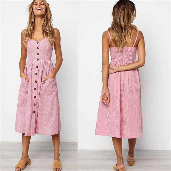 summer dress women button striped print cotton v neck off shoulder spaghetti strap pocket beach midi dresses female vestidos, Black;gray
summer dress women button striped print cotton v neck off shoulder spaghetti strap pocket beach midi dresses female vestidos, Black;gray