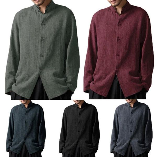 chinese style men shirt vintage button traditional tang suit 2020 cotton long sleeve loose stand collar casual male costumes, Red
chinese style men shirt vintage button traditional tang suit 2020 cotton long sleeve loose stand collar casual male costumes, Red