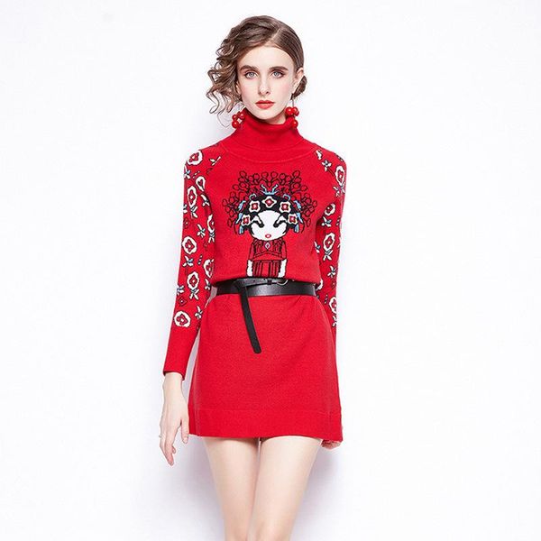 winter cartoon flower embroidery jacquard knitted dress women long sleeve jumper turtleneck red sweaters dress with belt k9858, Black;gray
winter cartoon flower embroidery jacquard knitted dress women long sleeve jumper turtleneck red sweaters dress with belt k9858, Black;gray