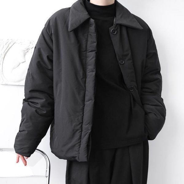 male japan korea streetwear vintage casual loose parkas coat outerwear men's winter padded cotton short thick jacket overcoat1, Black 
male japan korea streetwear vintage casual loose parkas coat outerwear men's winter padded cotton short thick jacket overcoat1, Black