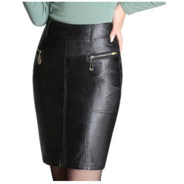 spring autumn womens high waist pu leather pencil skirts m/4xl female ol skirt black zipper casual leather skirt saia k570 y200326
spring autumn womens high waist pu leather pencil skirts m/4xl female ol skirt black zipper casual leather skirt saia k570 y200326