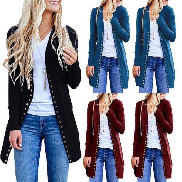 women knitted long sleeve sweater cardigan for female women 2021 autumn new overcoat outwear coats long cardigan plus size, White;black
women knitted long sleeve sweater cardigan for female women 2021 autumn new overcoat outwear coats long cardigan plus size, White;black