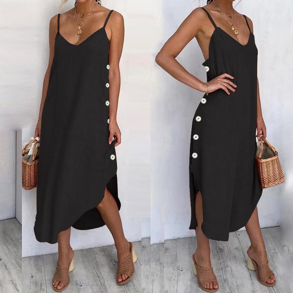 casual dresses women's sundress spaghetti straps summer beach dress 2021 celmia loose button down asymmetrical plus size vestidos1, Black;gray
casual dresses women's sundress spaghetti straps summer beach dress 2021 celmia loose button down asymmetrical plus size vestidos1, Black;gray