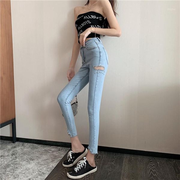 alien kitty women jeans 2020 female pencil pants broken hole skinny elastic ankle length high waist casual all-match trouser1, Blue
alien kitty women jeans 2020 female pencil pants broken hole skinny elastic ankle length high waist casual all-match trouser1, Blue