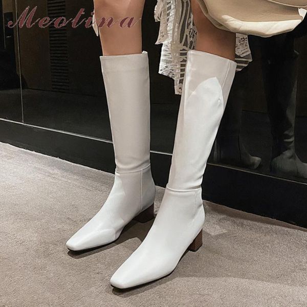 meotina real leather mid heel knee-high boots women shoes square toe thick heels zip fashion long boots ladies autumn white 40, Black
meotina real leather mid heel knee-high boots women shoes square toe thick heels zip fashion long boots ladies autumn white 40, Black