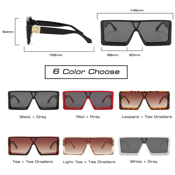 square so&ei fashion ins popular oversized sunglasses women brand designer one piece men goggles shades uv400 trend sun glasses
square so&ei fashion ins popular oversized sunglasses women brand designer one piece men goggles shades uv400 trend sun glasses