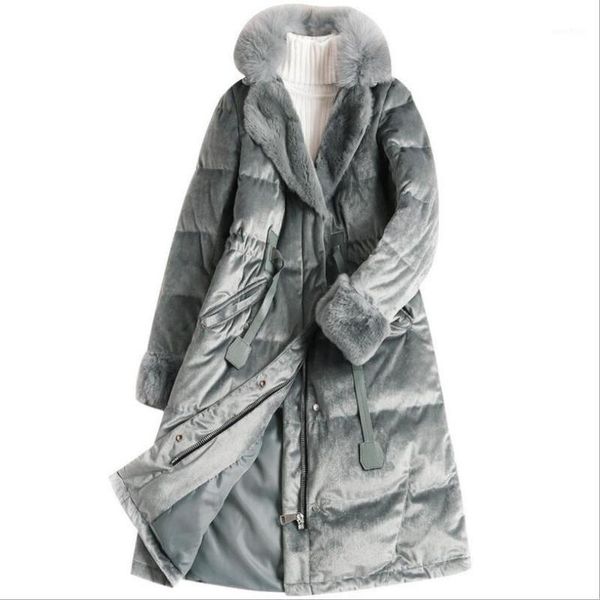 2018 winter women white duck down jacket suit collar fur collar gold velvet thick coat female slim warm long outwear1, Black
2018 winter women white duck down jacket suit collar fur collar gold velvet thick coat female slim warm long outwear1, Black