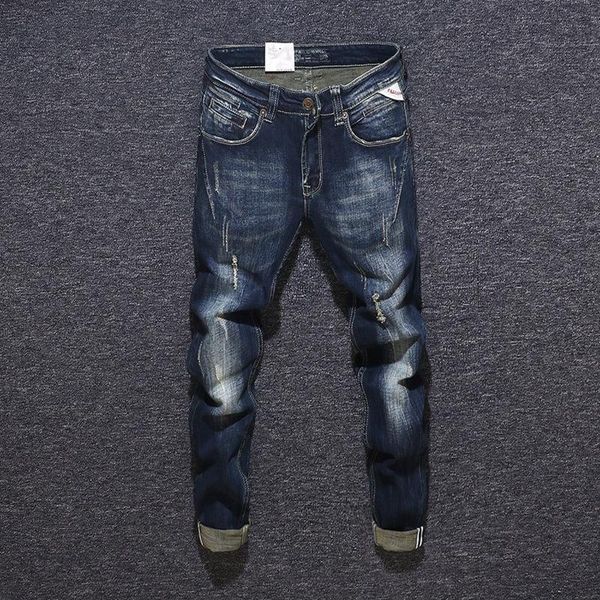 2020 new retro straight men's jeans solid color water wash zipper simple jeans for men autumn casual mens, Blue
2020 new retro straight men's jeans solid color water wash zipper simple jeans for men autumn casual mens, Blue