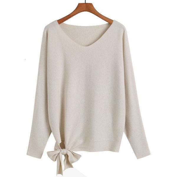 2021 new oversized v neck women sweater knot batwing sleeve knitted sweaters elegant autumn winter pullovers jersey mujer e4p6, White;black
2021 new oversized v neck women sweater knot batwing sleeve knitted sweaters elegant autumn winter pullovers jersey mujer e4p6, White;black