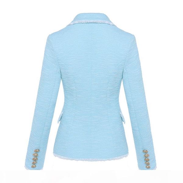 high street new fashion 2018 designer blazer women's double breasted lion buttons tassel fringe tweed blazer jacket s18101304, White;black
high street new fashion 2018 designer blazer women's double breasted lion buttons tassel fringe tweed blazer jacket s18101304, White;black