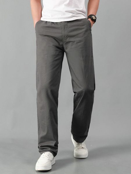 men solid slant pocket pants 67o3#, Black 
men solid slant pocket pants 67o3#, Black