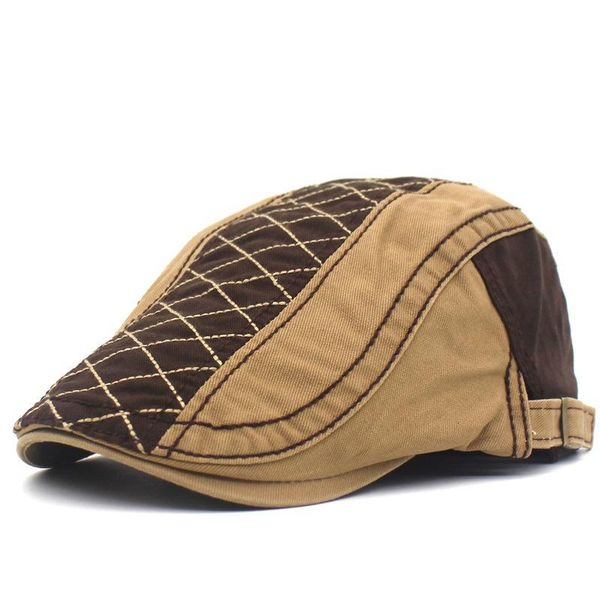 berets cotton men's beret embroidered plaid peaked cap stitching retro curved brim hat forward elderly, Blue;gray
berets cotton men's beret embroidered plaid peaked cap stitching retro curved brim hat forward elderly, Blue;gray