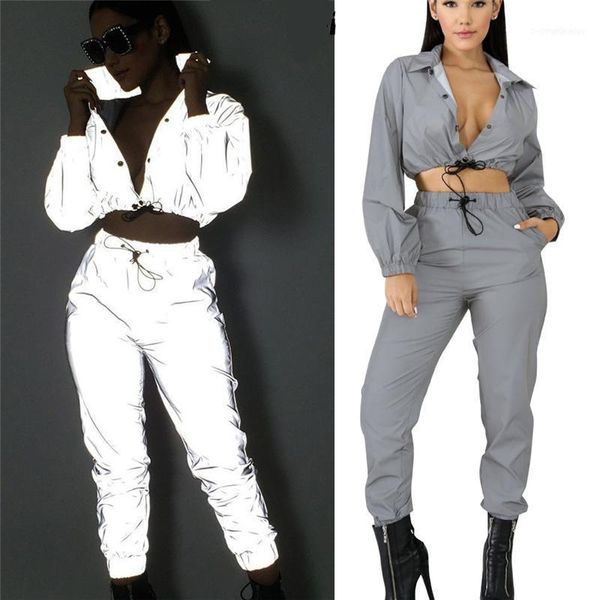 reflective women crop pants sets two piece jumpsuit playsuit casual reflective outfits11, White
reflective women crop pants sets two piece jumpsuit playsuit casual reflective outfits11, White