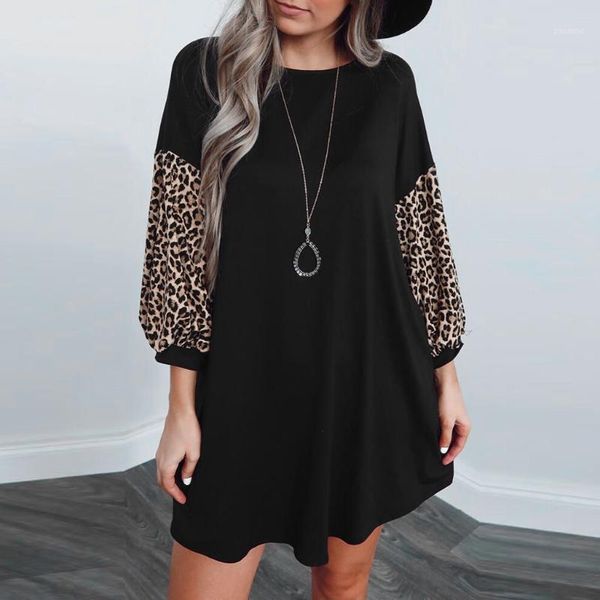 2020 casual dress women simple dress ladies round neck casual leopard sleeve patchwork color loose vestidos #02331, Black;gray
2020 casual dress women simple dress ladies round neck casual leopard sleeve patchwork color loose vestidos #02331, Black;gray