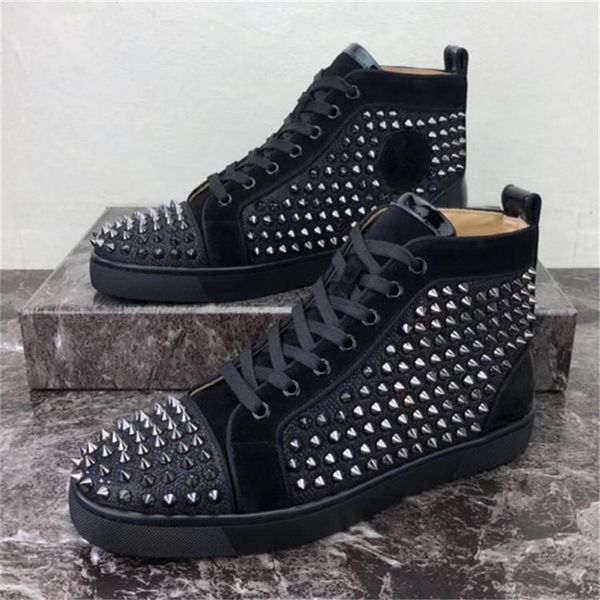 new red bottom men women shoes spikes high sneakers suede black white glitters leather shoes party lovers shoes size 35-46
new red bottom men women shoes spikes high sneakers suede black white glitters leather shoes party lovers shoes size 35-46