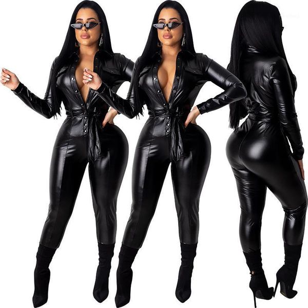 cross-border europe, america selling explosions slim pu leather pants jumpsuit women's jumpsuit with belt1, Gray
cross-border europe, america selling explosions slim pu leather pants jumpsuit women's jumpsuit with belt1, Gray