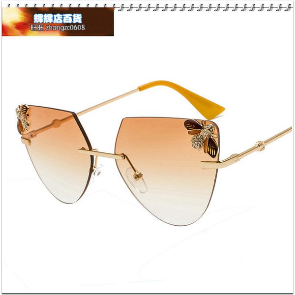 rimless trimming lady's wind sunglasses little bee cat's eye glasses ocean film, White;black
rimless trimming lady's wind sunglasses little bee cat's eye glasses ocean film, White;black