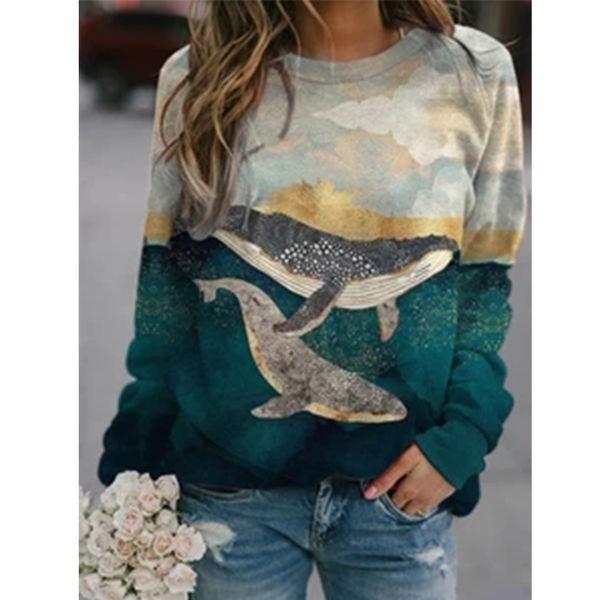 2021 new sweatshirts spring leisure landscape printing long-sleeved women's round neck casual autumn pullover ru2i, Black
2021 new sweatshirts spring leisure landscape printing long-sleeved women's round neck casual autumn pullover ru2i, Black
