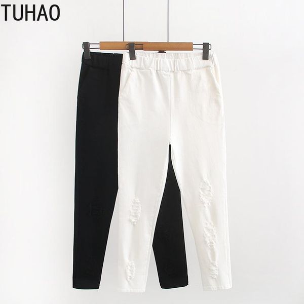 tuhao women elegant office lady casual hole pants 5xl 4xl 3xl large size casual pants ripped holes high elastic female, Black;white
tuhao women elegant office lady casual hole pants 5xl 4xl 3xl large size casual pants ripped holes high elastic female, Black;white